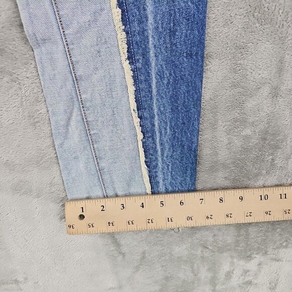 Revice Jeans Womens 25 Two Tone Blue Patchwork Blue Ankle Denim Festival NWT - Picture 9 of 12